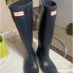 Hunter navy tall boots